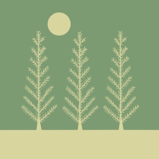 Christmas trees on green