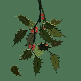 Holly Christmas card