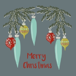 Contemporary Christmas baubles card