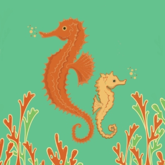 Seahorse greetings card